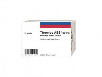 THROMBO ASS 50 mg skrandyje neirios tabletės N100