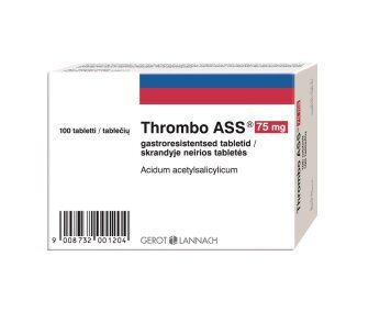 THROMBO ASS 75 mg skrandyje neirios tabletės N100