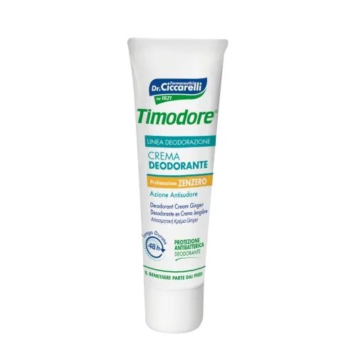 TIMODORE švelnus dezodoruojamasis pėdų kremas su imbieru, 50 ml