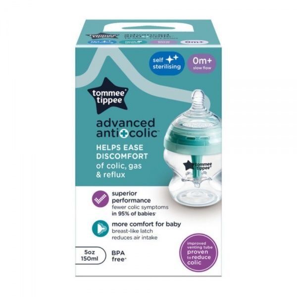 TOMMEE TIPPEE buteliukas su sterilizavimo funkcija ADVANCED ANTI-COLIC, 150 ml