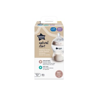 TOMMEE TIPPEE buteliukas su sterilizavimo funkcija NATURAL START, 1 vnt., 260 ml