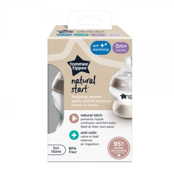 TOMMEE TIPPEE buteliukas su sterilizavimo funkcija NATURAL START, 150 ml