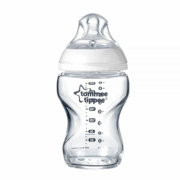 TOMMEE TIPPEE buteliukas su sterilizavimo funkcija NATURAL START, stiklinis, 250 ml