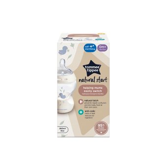 TOMMEE TIPPEE dekoruotas buteliukas su sterilizavimo funkcija NATURAL START, nuo 0 mėn., 1 vnt., 260 ml