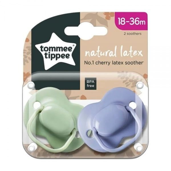 TOMMEE TIPPEE lateksiniai, apvalūs čiulptukai, 18–36 mėn., 2 vnt