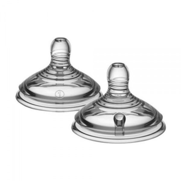 TOMMEE TIPPEE lėtos srovės žindukai su sterilizavimo funkcija NATURAL START CLOSER TO NATURE, 2 vnt