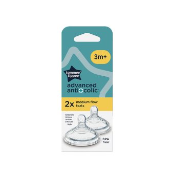 TOMMEE TIPPEE ANTI-COLIC, vidutinės srovės žindukai, 2 vnt