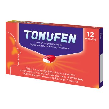 TONUFEN 200 mg/30 mg dengtos tabletės N12