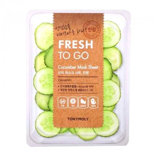 TONYMOLY Fresh To Go kaukė veidui lakštinė su agurkais, Vnt, 25 g