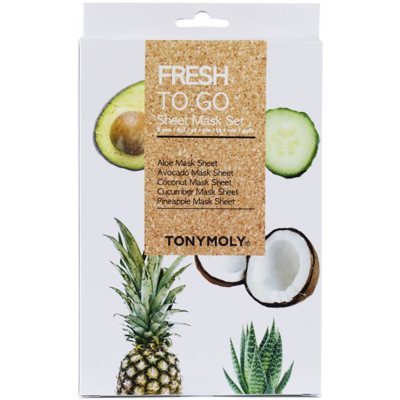 TONYMOLY Veido kaukių rinkinys Fresh To Go Sheet Mask Set TMFTGSET, 5 vnt