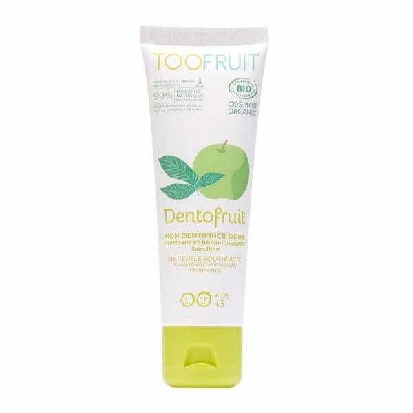 TOOFRUIT dantų pasta vaikams DENTOFRUIT, nuo ., obuolių ir mėtų kvapo, 60 g, 3 m