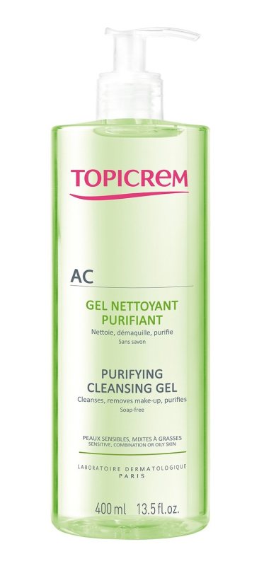 TOPICREM AC Švarinamoji želė-prausiklis, 400 ml
