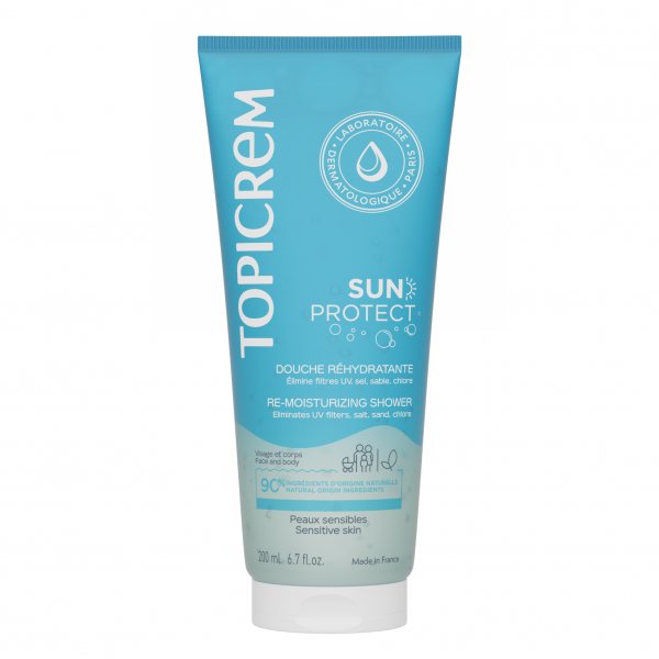 TOPICREM drėkinamoji dušo želė po saulės SUN PROTECT, 200 ml