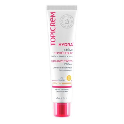 TOPICREM HYDRA+, kremas su spalva, Medium spalvos, SPF50, 40 ml