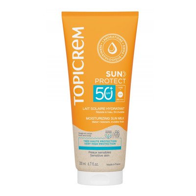 TOPICREM SUN PROTECT, drėkinamasis apsauginis losjonas, SPF50+, 200 ml