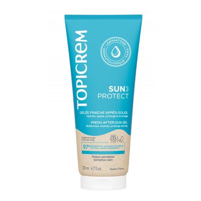 TOPICREM SUN PROTECT, gaivinamoji, drėkinamoji želė po saulės, 200 ml