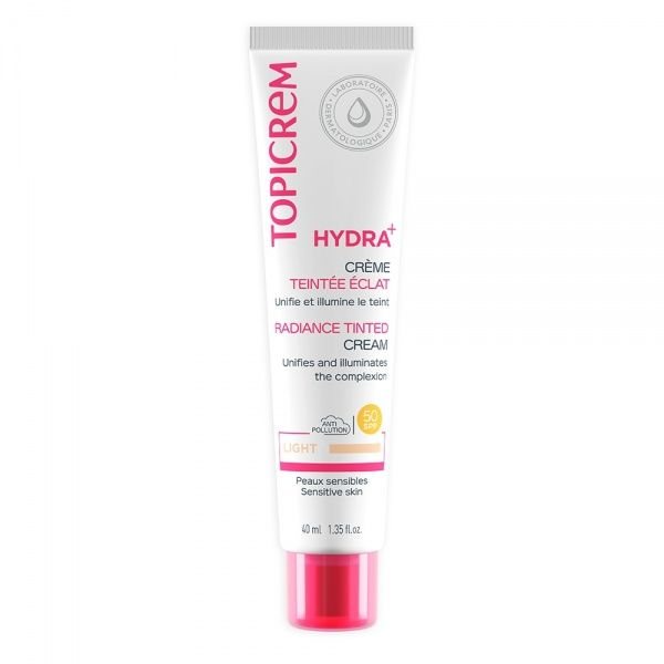 TOPICREM tonuojantis veido kremas HYDRA+ RADIANCE, SPF 50, light, 40 ml