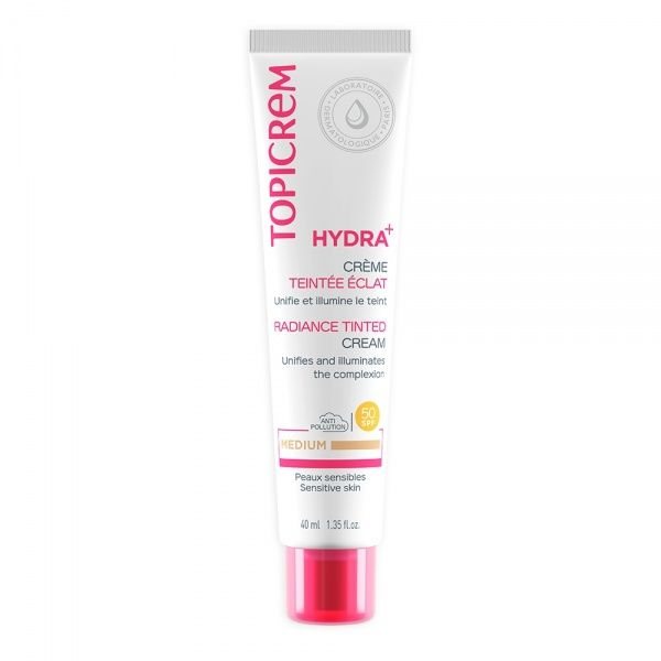 TOPICREM tonuojantis veido kremas HYDRA+ RADIANCE, SPF 50, medium, 40 ml