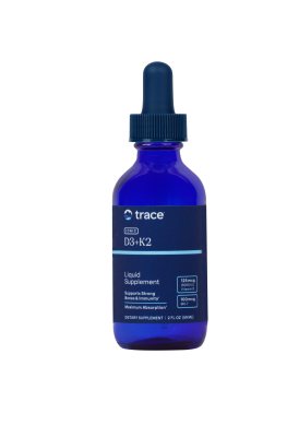 TRACE MINERALS vitamino D3 ir K2 396 dozės, 59 ml