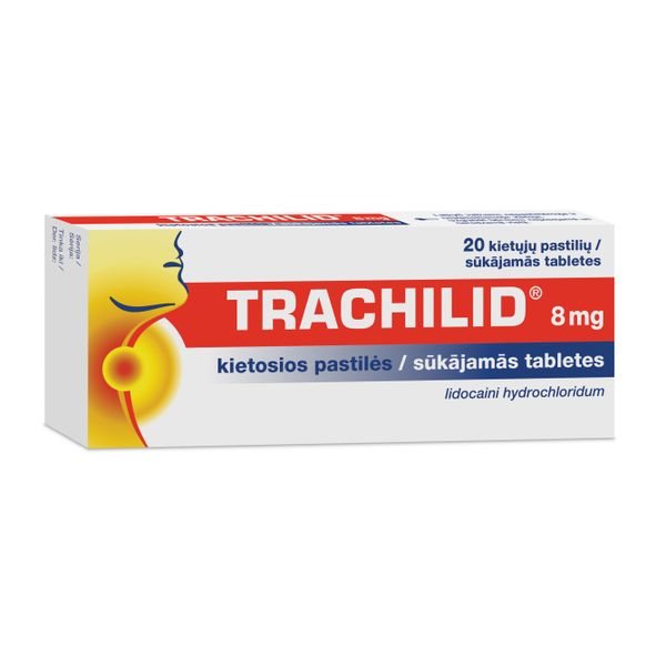 TRACHILID 8 mg 20 kietųjų pastilių