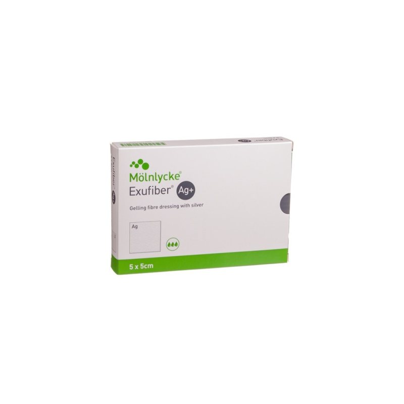 Tvarstis hidrok. EXUFIBER AG+ N10, 5 x 5 cm