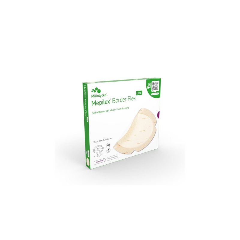 Tvarstis silik. MEPILEX Border Flex Oval N5, 13 x 16 cm