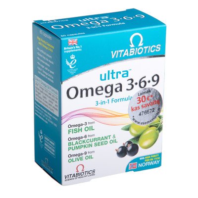 ULTRA OMEGA 3-6-9, 60 kapsulių