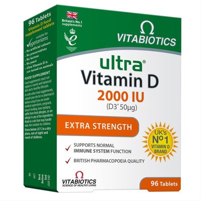 ULTRA VITAMIN D3 2000IU EXTRA STRENGHT, tabletės N96