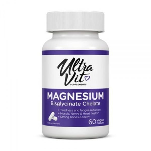 ULTRAVIT maisto papildas MAGNESIUM BISGLYCINATE CHELATE, 60 kaps.