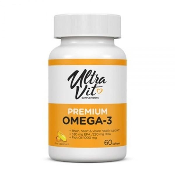 ULTRAVIT maisto papildas PREMIUIM OMEGA-3, 60 kaps.