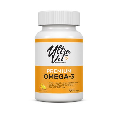 ULTRAVIT Premium Omega 3, 60 minkštųjų kapsulių