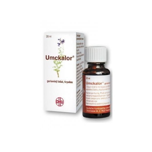 UMCKALOR 800 mg/g geriamieji lašai (tirpalas), 20 ml