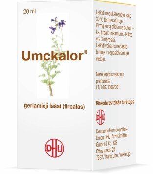UMCKALOR geriamieji lašai, tirpalas N1, galiojimas 2027.02.28, 20 ml