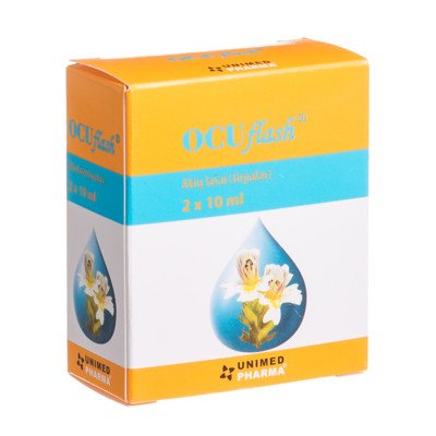 UNIMED PHARMA OCUFLASH, lašai akims, 7 mg/ml, 2 vnt., 10 ml