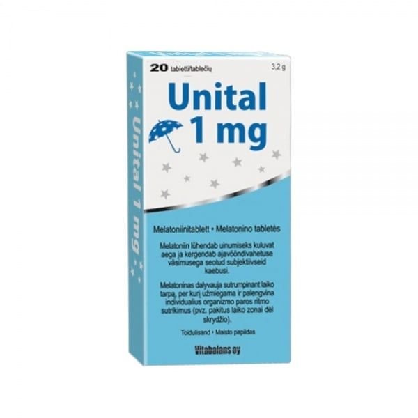 UNITAL maisto papildas 1 mg, 20 tab.
