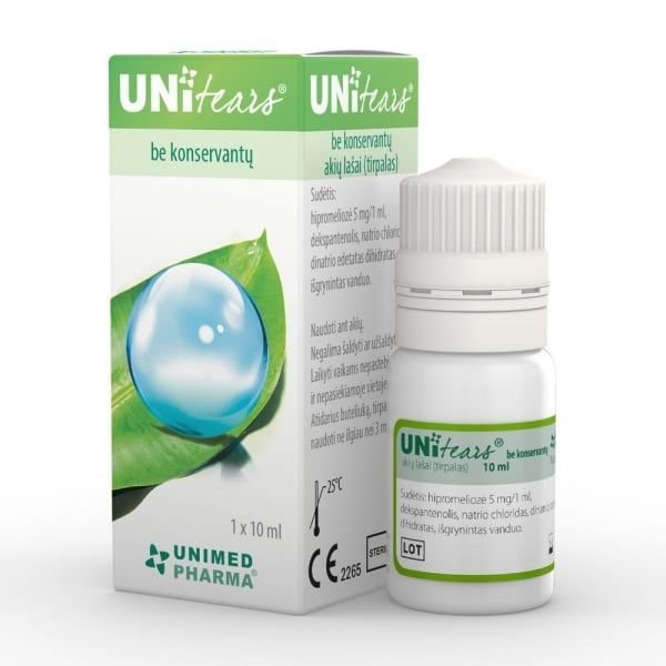 UNITEARS akių lašai, be konservantų, 10 ml