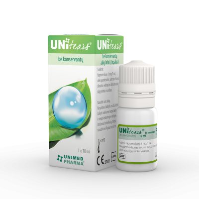 UNITEARS Akių lašai (tirpalas), be konservantų, 10 ml
