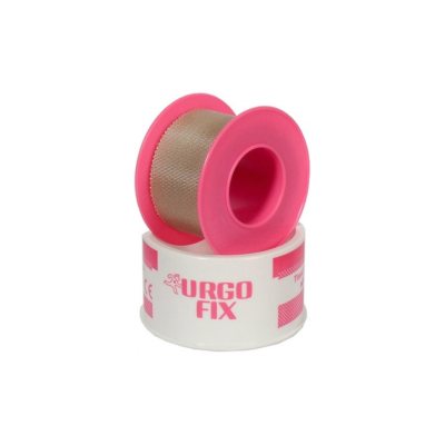 URGO FIX medžiaginis pleistras kūno spalvos ritėje, x 2,5 cm, N1, 5 m
