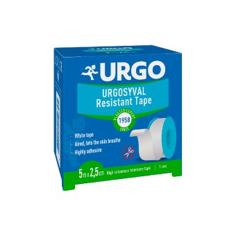 URGO medžiaginis pleistras SYVAL, balta spalva, x 2,5 cm, 1 vnt., 5 m