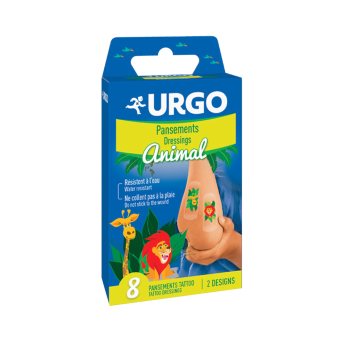 URGO pleistrai vaikams ANIMAL TATTOO, 8 vnt