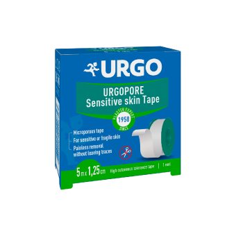 URGO PORE pleistras, balta spalva, x 1,25 cm, 1 vnt., 5 m