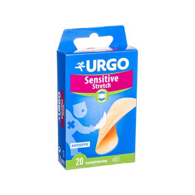 URGO SENSITIVE STRETCH, tamprusis pleistras, 3 dydžių, 20 vnt