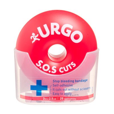 URGO S.O.S CUTS, kraujavimą stabdantis tvarstis, x 2,5 cm, 3 m