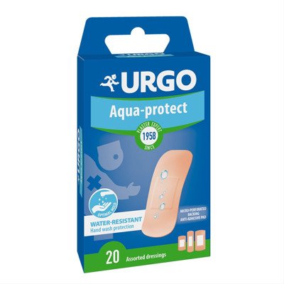 URGO WASHABLE, neperšlampantis pleistras, 3 dydžių, 20 vnt