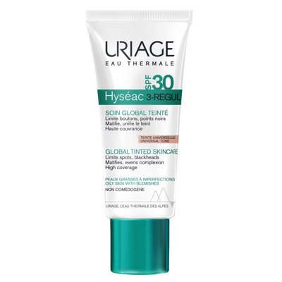 URIAGE HYSEAC 3-REGUL GLOBAL, lengvas, toninis kremas, SPF30, 40 ml