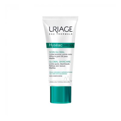 URIAGE veido kremas riebiai, spuoguotai odai HYSEAC 3-REGUL GLOBAL, 40 ml