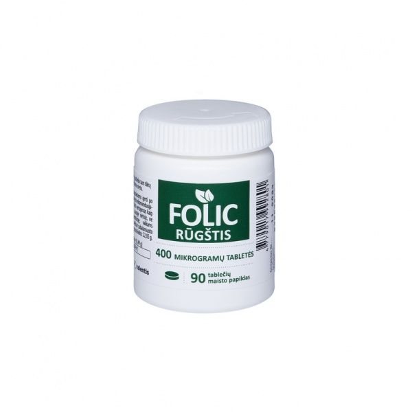 VALENTIS maisto papildas LONGVIT FOLIO RŪGŠTIS 400 mcg, 90 tab.
