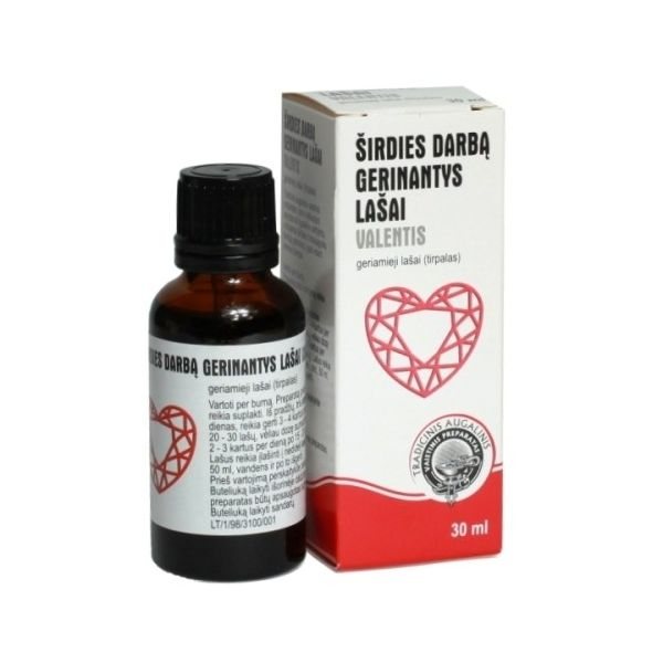 VALENTIS ŠIRDIES DARBĄ GERINANTYS LAŠAI geriamieji lašai (tirpalas), 30 ml
