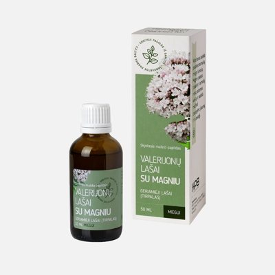 Valerijonų lašai su magniu, be etanolio, 50 ml