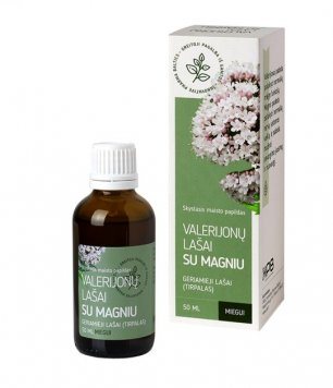 VALERIJONŲ Tinktūra su magniu geriamieji lašai, 50 ml